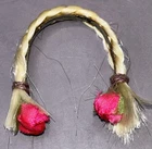 Vintage Barbie Hair Fair Blonde Braid Headband W/ Pink Roses 1966 Mattel