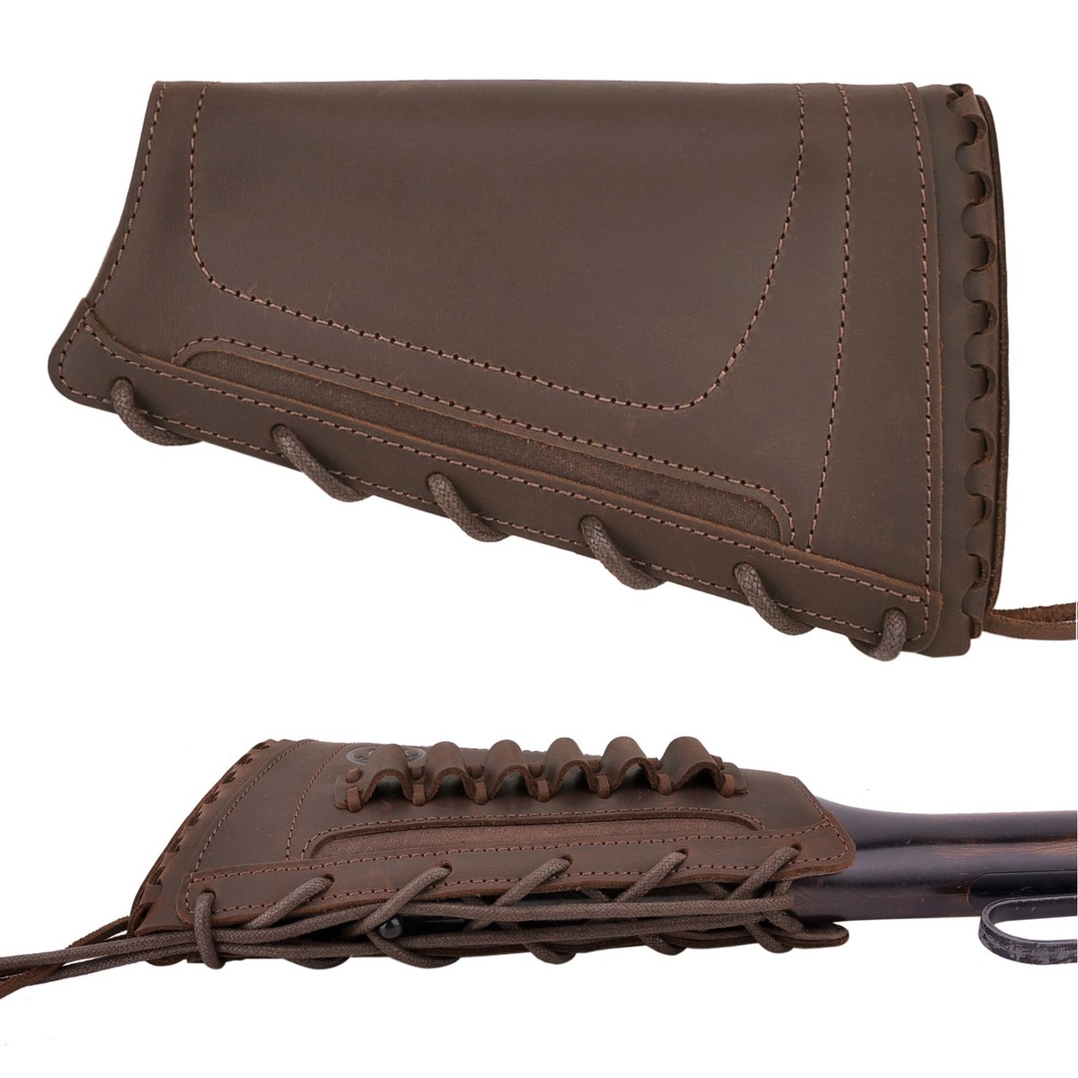 Copripiumino per guancia con fucile a pompa in tela Vintage in pelle per fucile a pompa per fucile per. 30/30, 357, 308, 45-70 .22lr 12GA., 30-06, .44