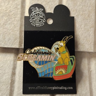 DISNEY DCA CALIFORNIA SCREAMIN PLUTO 3D SLIDER ROLLER COASTER ATTRACTION PIN
