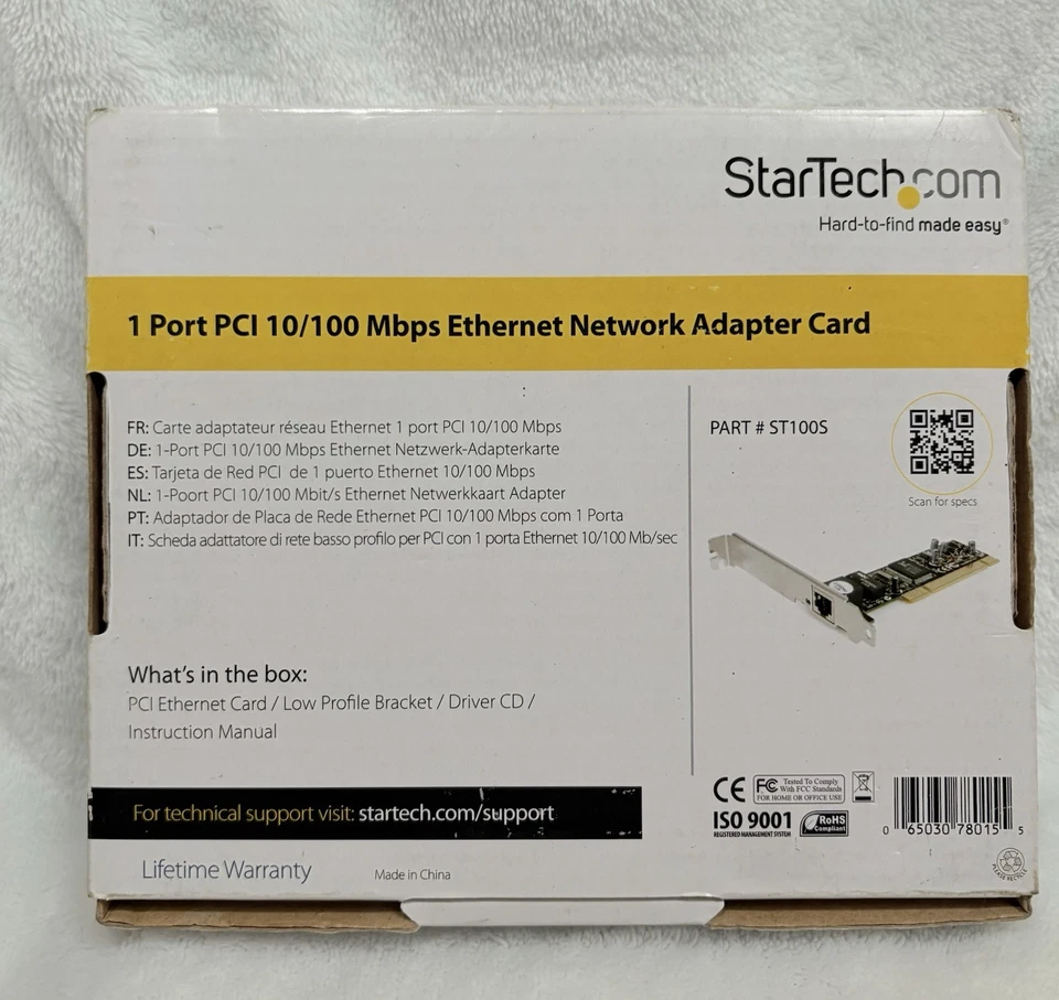 TARJETA ADAPTADORA DE RED ETHERNET STARTECH 1 PUERTO PCI 10/100Mbps # ST100S Sellada Foto 2 de 4