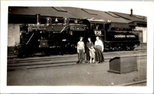 1940s CNR Steam Locomotive 836 Photograph Family Railroad Workers Brick