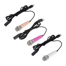 3Pcs Mini Microphone, Mic Tiny Microphone Type C Gold/Silver/Hot Pink
