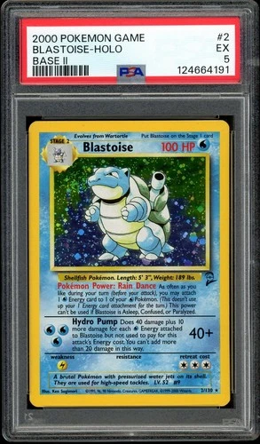 2000 POKEMON BASE SET 2 #2 BLASTOISE-HOLO PSA 5