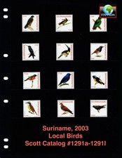 $18.10 Scott Value - 2003 SURINAME Birds South America Wildlife CV MNH NH UMM