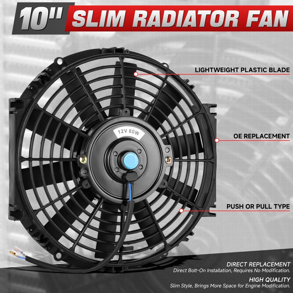 3-ROW ALUMINUM RADIATOR+2X 10"FAN KIT FOR 98-11 FORD RANGER/EXPLORER/B4000 l4/V6 - Изображение 4 из 4