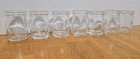 Set Of 7 Cream Bottles Individual 1.5 Inch Clear Glass Creamers Unmatched