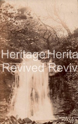 VINTAGE WOOL CLOUGH MARSDEN WASSERFALL RPPC ECHTFOTO UNGETEILTE RÜCKSEITE VOR 1907