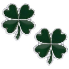 Sterling SIlver Four Leaf Clover Baby Studs