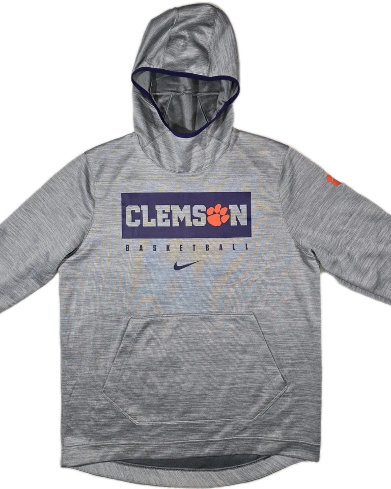 Nike DriFit Clemson Tigers Baloncesto Pullover Sudadera con Capucha Gris Para Hombre Grande Foto 3 de 4