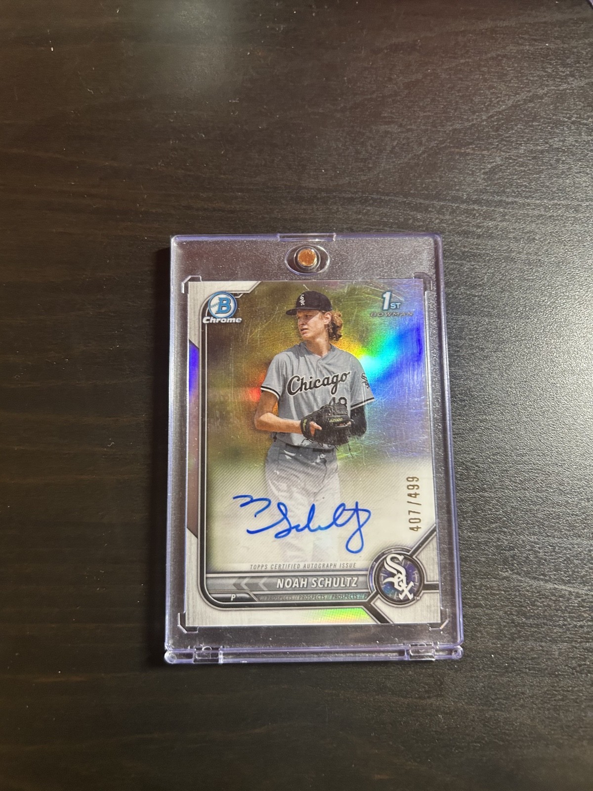 2022 Bowman Draft Chrome #CDANSZ Noah Schultz Refractor Auto Rookie #/499