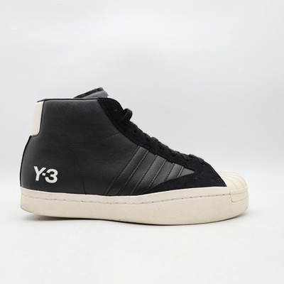 Adidas Y-3 Pro Model Men's Size 7.5 Black Leather Casual Athletic Sneakers