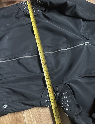 Gianfranco Ferre Vintage Ösen Achsel Struktur Jacke Schwarz Damen Gr. S - Bild 12 von 14