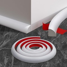 Flexible Quarter Round Molding, 118 Inch Peel and Stick Rubber Edge Trim, Sel...