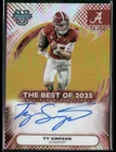 2025 Bowman Best University Football Gold Refractor Ty Simpson #BOA-TYS