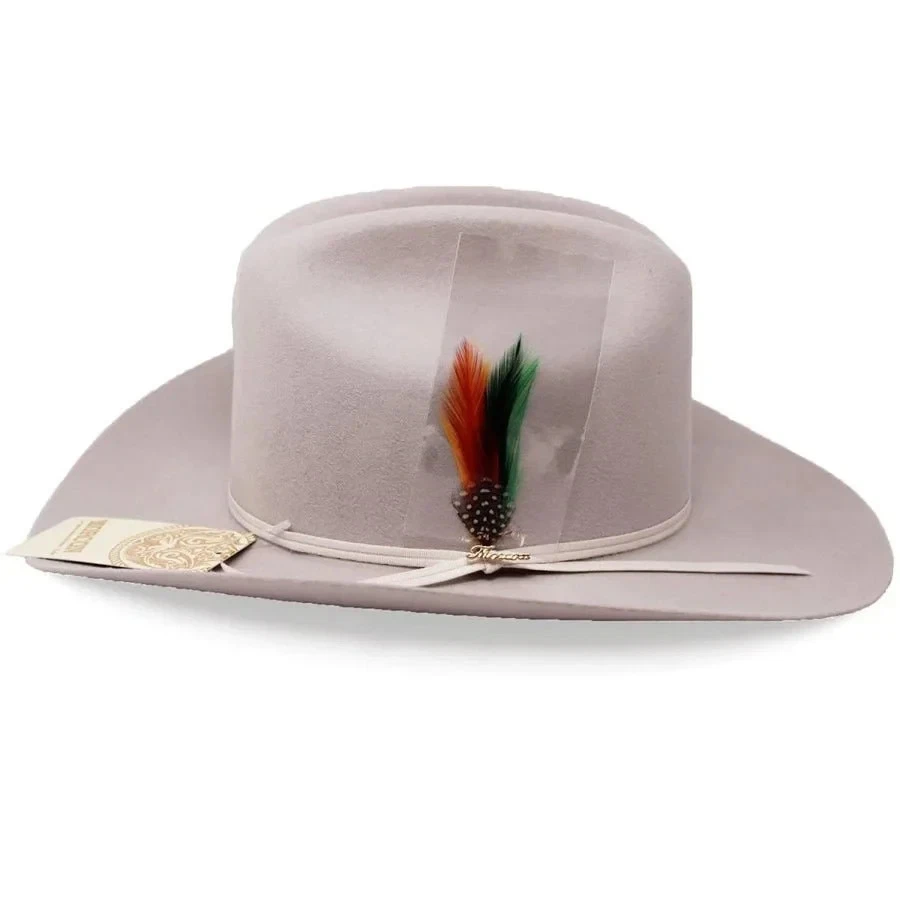 Texana Original Morcon 20X Estilo Sinaloa con Plumas Cowboy Hat - Platinum Grey - Image 4 of 4