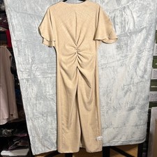 NWT ASOS dress Elegant Beige Ruched Dress size 8 New maxi length