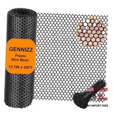 Plastic Wire Mesh Fence Roll, Plastic Chicken Wire Mesh, 15.7IN x 50FT Black