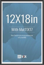 VCK 12x18 Picture Frame Black, High-End Aluminum Metal Poster Frame with Tempere