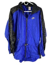 Vintage 90s Nike Womens Small Windbreaker Track Jacket Color Block Mini Swoosh