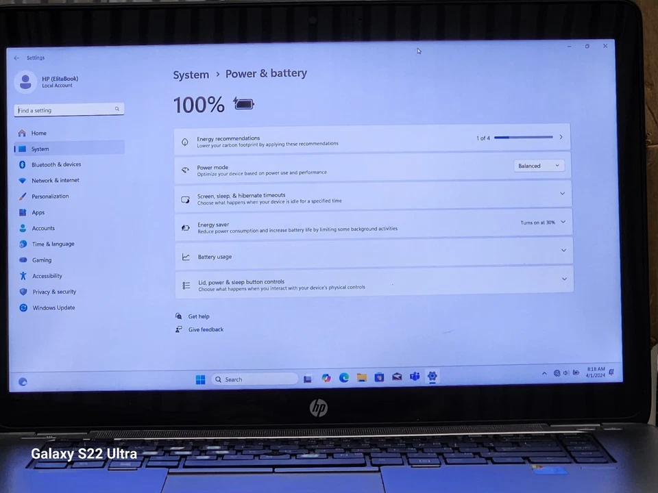 HP EliteBOOK 850 G1 RAM 8GB STORAGE 1 TB 15.6'' TOUCH SCREEN CORE i5 4th GEN - Image 4 of 4