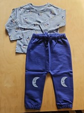 NWT HANNA ANDERSSON SUN MOON BLUE LONG SLEEVE TEE SWEATPANTS SET 85 2T 60