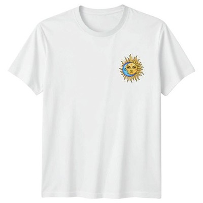 Sonne Mond Himmlische Grafik Tee Herren T-Shirt Damen Tee Mystisches Design