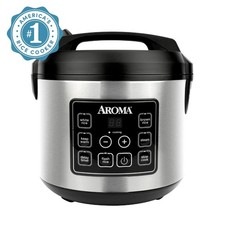 Aroma 20 Cup Rice Cooker Programmable Multi Cooker Slow Cook Steam White