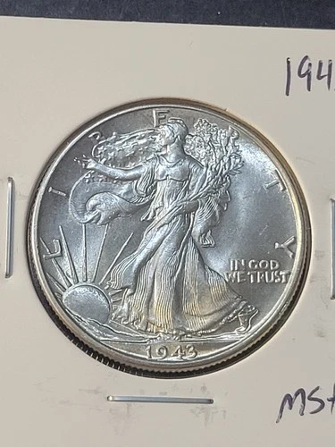 1943 BU GEM WALKING LIBERTY SILVER HALF UNC MS+++ U.S. MINT RARE COIN 9714