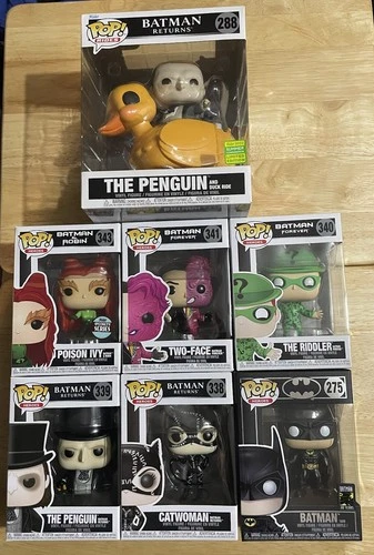 Batman Funko Pop Lot (7) - Catwoman Poison Ivy Riddler Penguin + Rides Near Mint