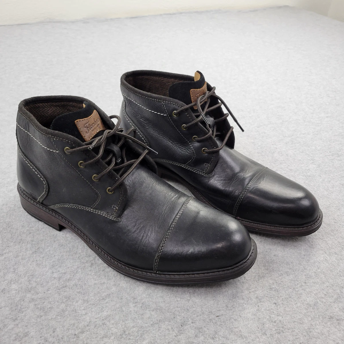 Florshiem Vibe Plain Toe Chukka Boot Men\'s Casual Shoes Black Size 10.5W Florsheim Lace Up Boots for Men with Upper Leather for Sale  main image 2