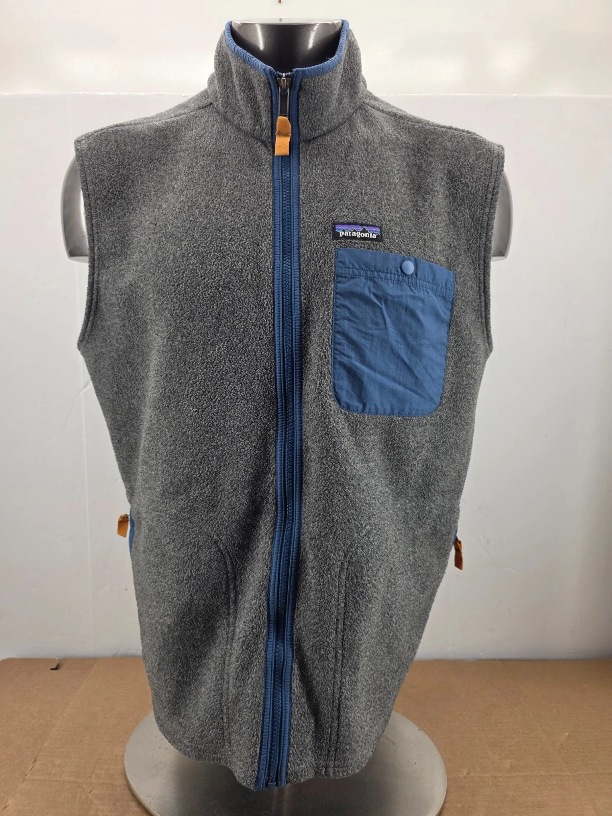 Patagonia Men's Karstens Vest Synchilla Fleece Gray Full Zip Outdoors Hiking XL
