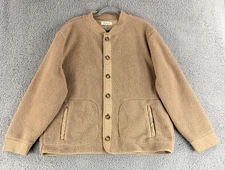Madewell Resourced Sherpa Shirt Jacket Mens Size XL Brown Button Front Pockets