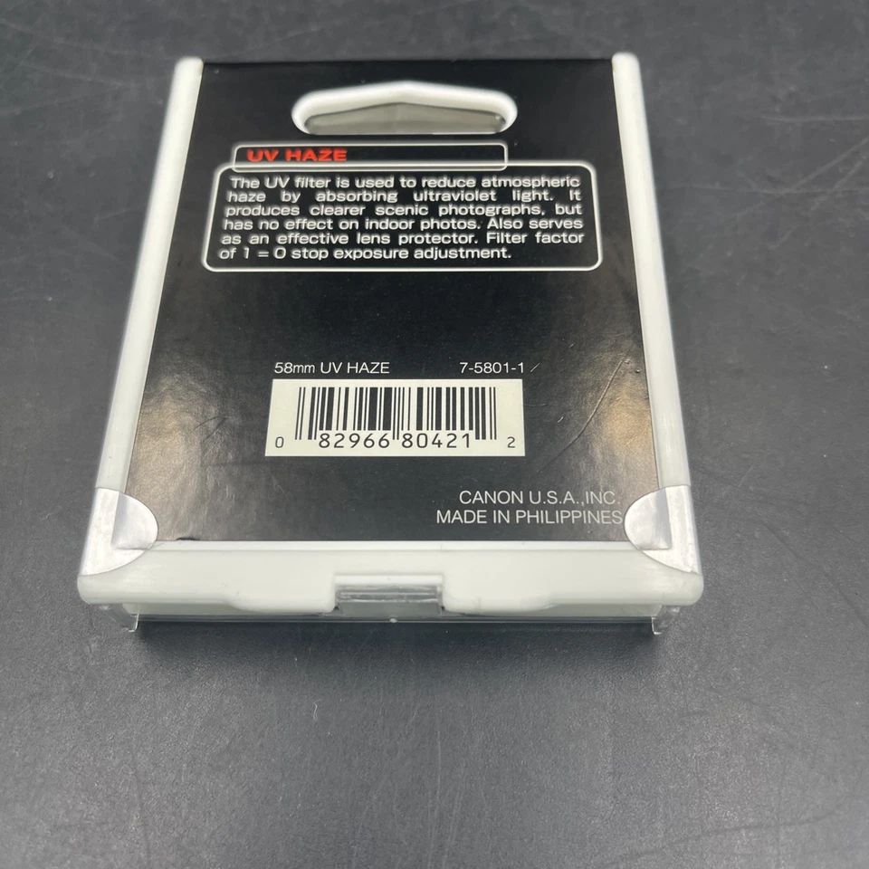 New 2 Canon UV Haze Filter 58mm 7-5801-1 One Open One Sealed - Image 3 of 4