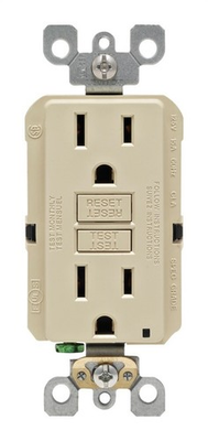 #ad Leviton GFNT1 0KI Ivory Thermoplastic 15A 125V 2 Pole 3 Wire Duplex GFCI Outlet $20.65
