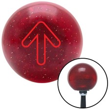 Red Bubble Directional Arrow Up Red Metal Flake Shift Knob W M16x1.5 Insert