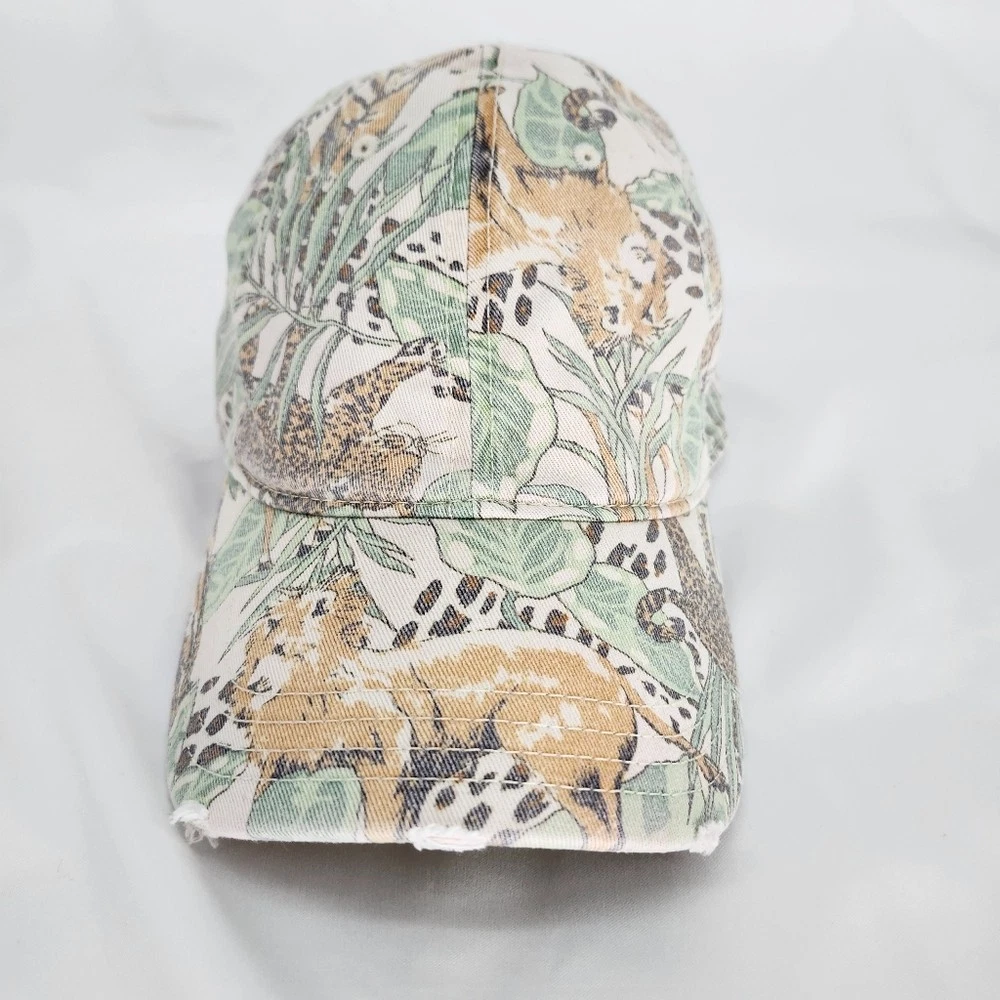 Aerie Hat One Size Cap Strapback Animal Print Safari Jungle AOP Adjustable