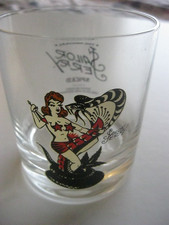 Sailor Jerry Spiced Rum Tumbler.Pin Up Girl / Snake.3.5 inches tall.Small Chip.