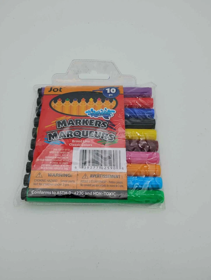 Jot 10 Washable Markers Broad Line Classic Colors Non-Toxic D-4236 - Image 3 of 3