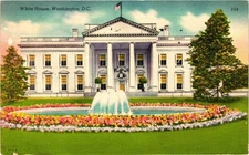 WASHINGTON DC White House Lawn c1949 Postcard