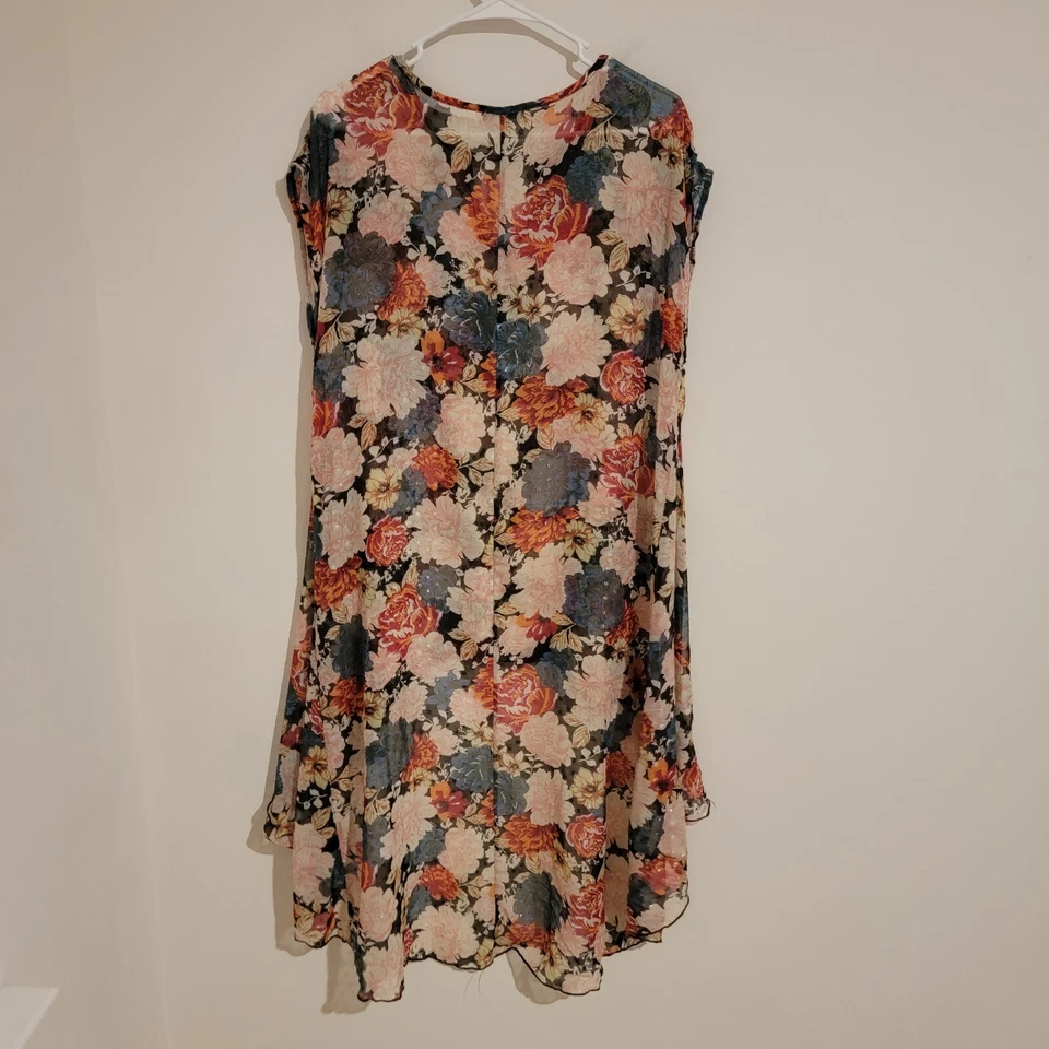 Vestido Cha Cha Vente Transparente Floral Hada Talla 1x Dobladillo Alto Bajo Foto 2 de 4