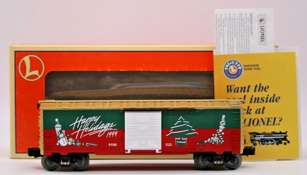1999 Lionel O Gauge 1:48 Christmas 9700 Boxcar Happy Holidays L/N 6-26243