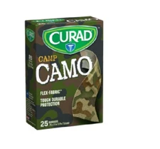 SM Curad Flex Fabric Bandages Camp Camo Design 25 Bandages(3 Pack)