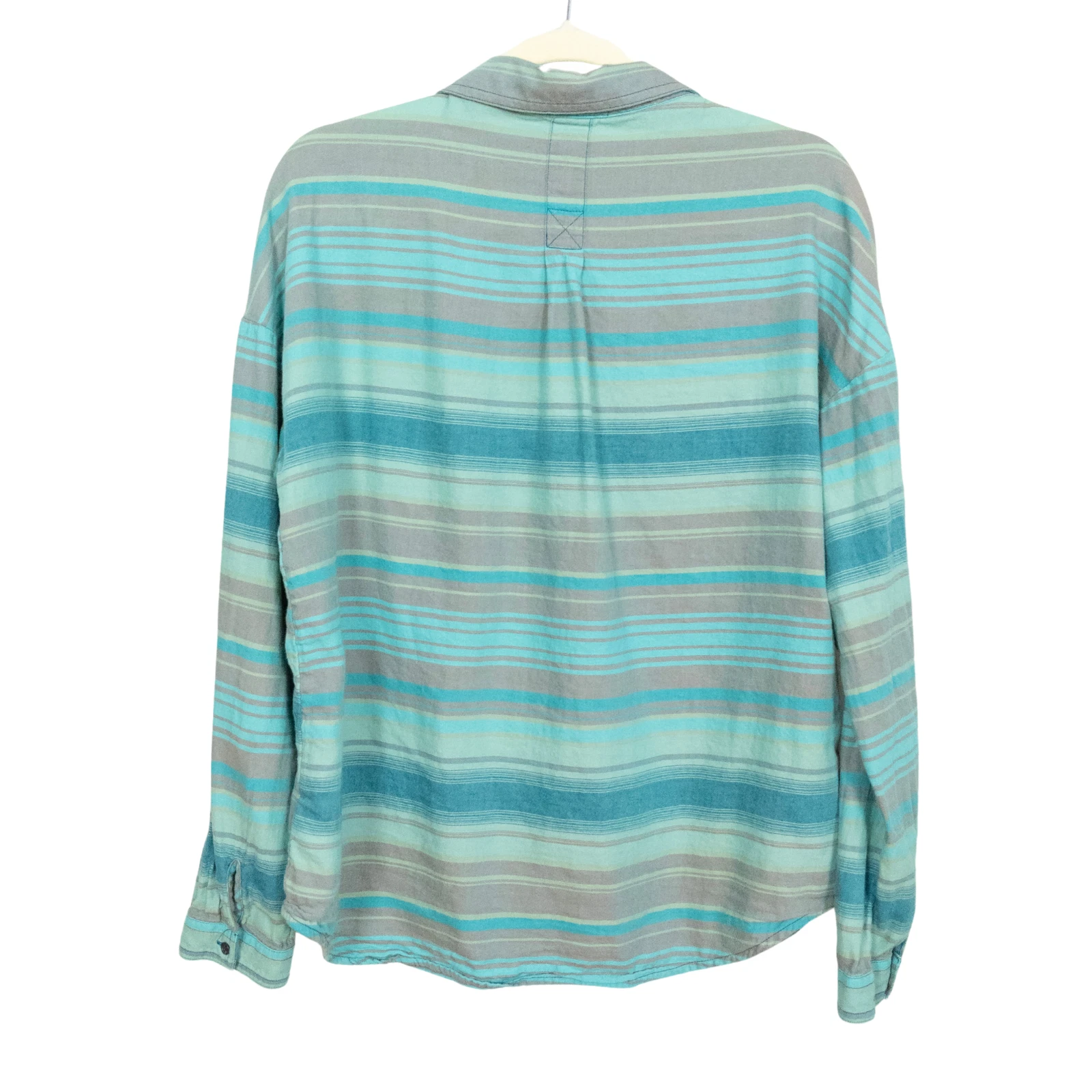 prana percy long sleeve button front atlantic stripe shirt