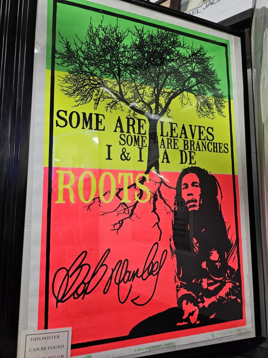 Bob Marley Vintage ポスター Vintage Bob Marley Felt Neon Blacklight Poster, 1981, Roots