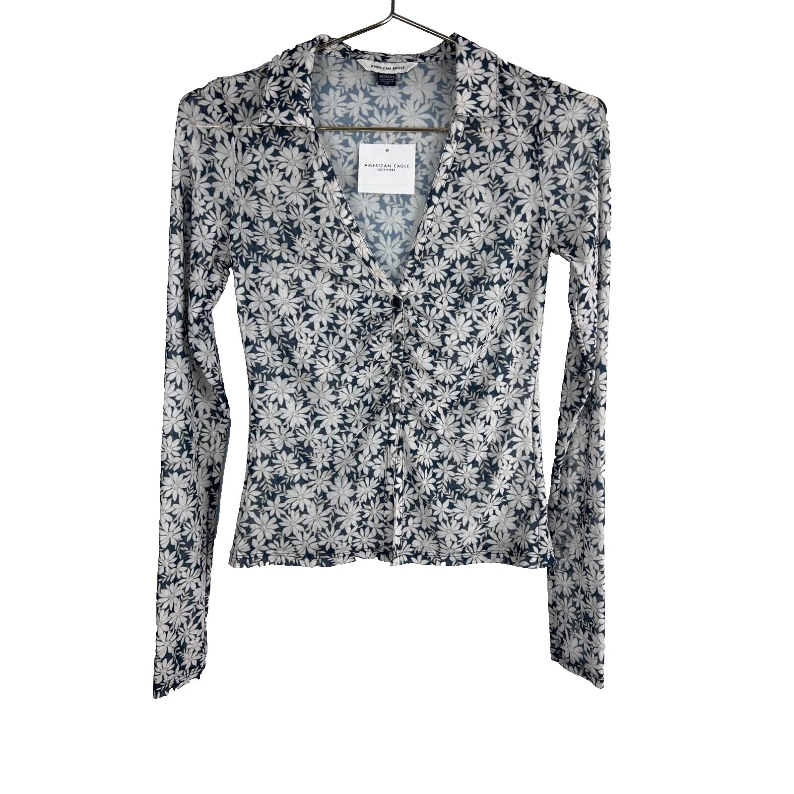 American Eagle Outfitters Floral Polyester Tops for Women