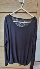 Designer Vero Moda Black lace back top RRP £22 size M