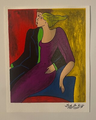 Linda Le Kinff ''Entre Nous'' 1985 Seriolithograph on archival paper  7 3/4  X 10 