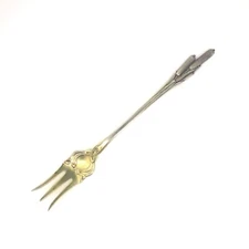 Antique 1898 Durgin Sterling Silver Oyster Fork - Cat Tails