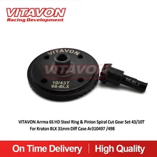 Vitavon HD Steel Ring&Pinion Spiral Cut Gear Set 43/10T Arrma 6S 31mm Diff Case