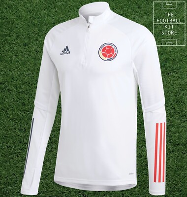 Official adidas Colombia Training Top Long Sleeved 1/4 Zip Mens All  Sizes UK